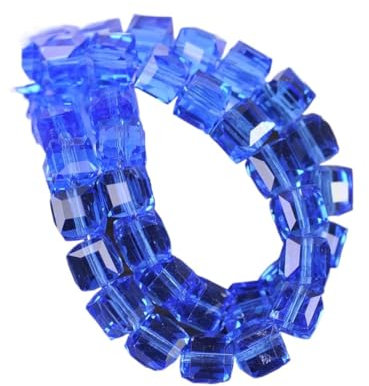 Cherrynight XLSTEIN 3mm /4mm/ 6mm/ 8mm /10mm Würfel quadratisch facettierte tschechische Kristallglas lose Bastelperlen Großhandel Lot for Schmuckherstellung DIY (Color : Blue, Size : 3mm 100pcs)