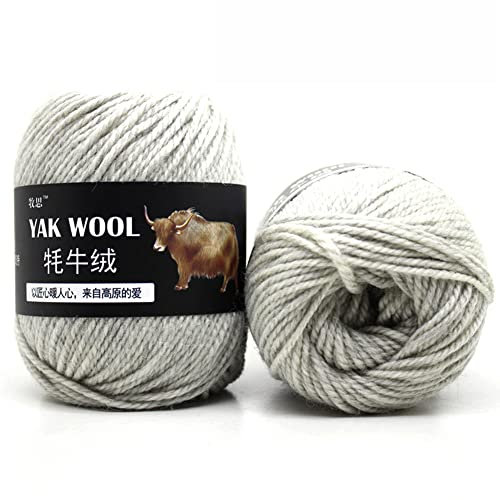 Strick- und Häkelwolle, 25 % Yak, 50 % Wolle, 25 % Acryl, 5 Knäuel pro Packung, insgesamt 500 g