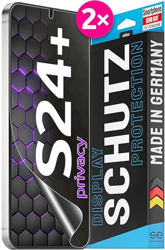 2x se® 3D SCHUTZFOLIE Privacy für Samsung Galaxy S24 Plus,Blickschutz, 100% Fingerabdruck & FaceID kompatibel, einfache blasenfreie Installation, Ultra-Klar, Stoß-Kratzfest, aus Deutschland