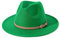 Bywenzai Männer Frauen Filz Top Hüte Fedora Panama Hüte Zylinder Mit Flacher Krempe Damen Französischer Filzhut Warmer Jazzhut Herren M(56-58Cm) Grüner Hut + Heller Khakifarbener Gürtel