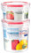HOMESHOPA Plastic Airtight Food Storage Containers, Round BPA Free Leakproof Stackable Reusable, Meal Prep Container for Kitchen Pantry, Microwave Freezer Dishwasher Safe, 2 Containers-300ml & 550ml