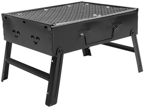 Tragbarer Zusammenklappbarer Holzkohlegrill, Zusammenklappbarer Holzkohlegrill aus Edelstahl, Camping-Lagerfeuergrill, Grill Zum Grillen Im Freien, Kochen, Camping, Reisen