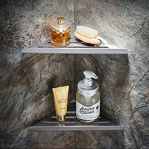 KKXXYQFC Badezimmer-Regal, Badezimmer-Regal, 304 Edelstahl, Badezimmer-Aufbewahrung, Eckregal, Wandmontage, Shampoo-Halter, Kosmetik-Aufbewahrungsregale, Badezimmer-Zubehör