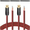MKBKLLJY 2Pcs RCA Female Plug to Bare Wire Speaker Cable 1FT 16AWG Positive Red Wire Marking Pure Copper Shell Gold Plated Plug Corrosion Resistance with Cable Ties for Direct Connect Speakers and DIY