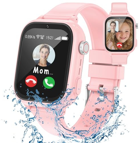 YEDASAH 4G Montre Connectée Enfant, Montre Intelligente Enfants avec GPS, Appel Vidéo, SOS, Réveil, Podomètre, Mode Sport, Calculatrice, Mode école, Convient aux Enfants de Plus de 5 Ans