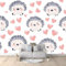 Vliestapete 350 x 256 cm Tapete Cartoon Igel Motiv Wanddeko tapeten Weiß Schlafzimmer Wohnzimmer Hotel Spa Büro Flur Moderne Fototapete Dekoration