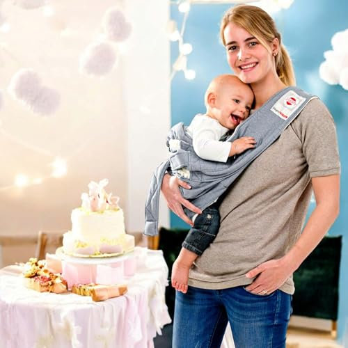 3 in 1 Baby-Tragetuch, Komfortable Babytrage ohne Binden, 100% aus weicher Baumwolle, Ideal für Neugeborene und Kleinkinder in den ersten Monaten, Auch für Baby-Wippe geeignet, Perfekte Erstaustattung