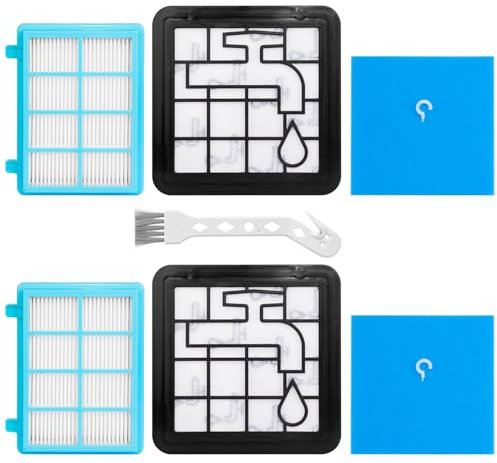 iVanzoll Filtro FC9331/09 para aspiradoras Philips PowerPro Compact y Active FC8010/02, FC9332/09, FC9329, FC9555, FC9333, FC9330, 2 piezas de filtro de repuesto sin bolsa