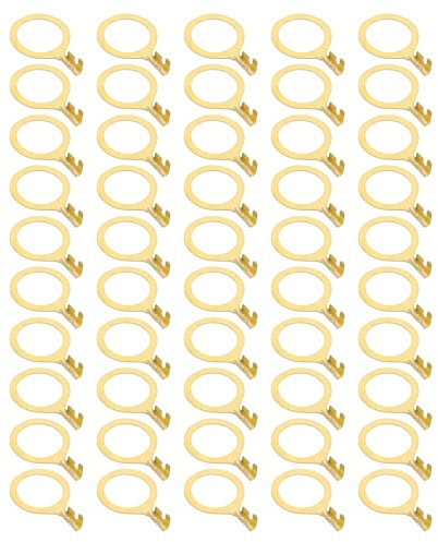 PATIKIL 50 Pcs Copper Ring Terminals, M12 Wire Cable Connecting Copper Open Barrel Wire Ring Cable Lugs Non-Insulated Kit for Lighting Grounding