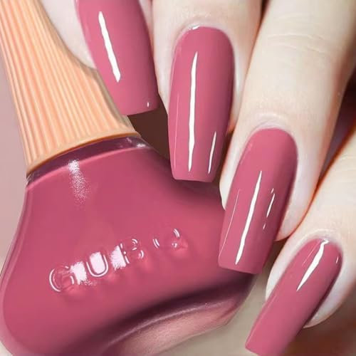 SHEBEEDO Dark Pink Nail Polish Nail Varnish Long Lasting Pink Nail Polish No Need Uv Nail Vanish Water Based Holographic Nail Polish Gel Quick Dry Nail Polish For Diy Salon Manicure At Home