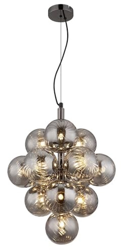 Pendant Light Dining Table Lamp Glass Ball 13 Bulbs Smoke Height 120 cm