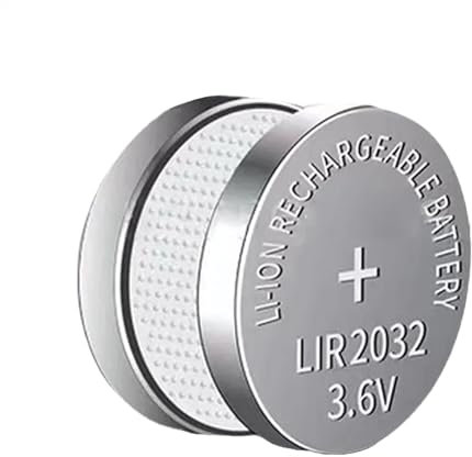 Lot de 10 piles bouton LIR2032 - Batterie lithium-ion rechargeable - 3,6 V - Piles bouton plates - Pour montres électroniques