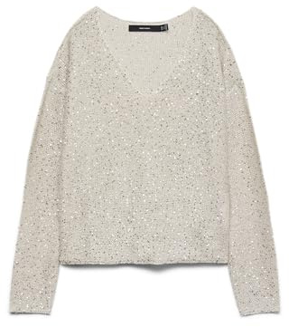 VERO MODA Damen Vmleilani New Ls V-Neck Pullover Rep Vmleilani New Ls V-Neck Pullover Rep (1er Pack)