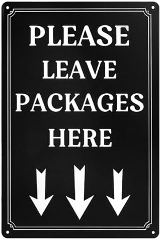 Please Leave Packages Here Sign 20 x 30 cm, Parcel Box Sign Sticker Delivery Signs for Packages, Delivery Instructions for Deliveries Outdoor, Waterproof UV Protection Strong and Durable