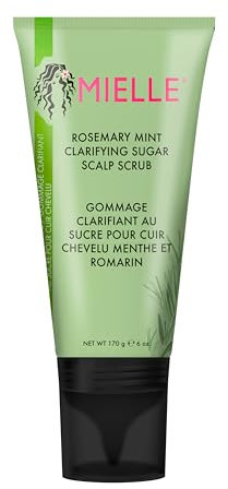 Mielle Rosemary & Mint Sugar Exfoliating Scalp Scrub - Gentle Pre-Shampoo Dry Scalp Treatment for Oil & Product Buildup - Biotin Infused Non-Drying, Moisturising Formula, 170 g