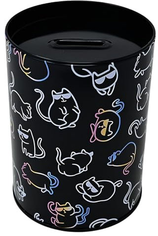 damaloo Katzen Spardose – Sparbüchse - Sparbox mit Katze - Sparschwein - Wunscherfüller bunt - Geldsparbox mit Katzenmotiv für Mädchen, Jungen & Erwachsene - Trinkgeldkasse – Spendenschwein