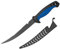 CarpDeal Filetiermesser Edelstahl Angelmesser, Fischmesser, Küchenmesser, Ausbeinmesser mit Schutzkappe, scharfes Messer zum Angeln & Filetieren mit schwarz blauem Griff