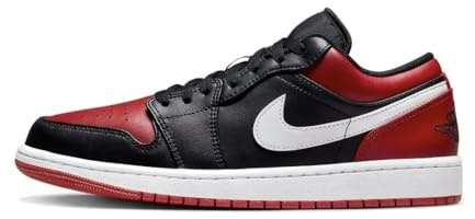 NIKE Air Jordan 1 Low Men's Trainers 553558 (Black/Gym Red/White 066) UK 9 (EU 44)