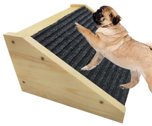 Hundetreppe Haustiertreppe, Holz Hunderampe, rutschfeste Katzentreppe Haustierstufen für Bett, Sofa, Couch und Auto, 30x15x25cm