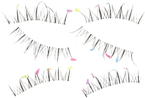 Herzförmige Künstliche Wimpern aus Nylon, 1 Box, Bunte Cosplay Edition