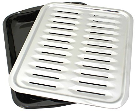 Range Kleen BP100 Bratpfanne, Porzellan, mit Chromgrill, 2-teilig