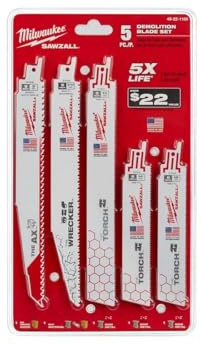 Milwaukee 5 Piece Demolition SAWZALL Blade Set (49-22-1105)