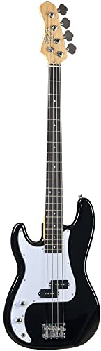 Eko Guitars – VPB-100 LH Black Left HANDED, E-Bassgitarre links aufgehängt, Lindenkörper und Ahorngriff, Farbe Schwarz