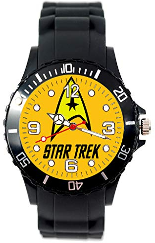 TAPORT® Unisex Uhr Analog Quarzwerk mit Silikon Armband Star Trek Rund Schwarz