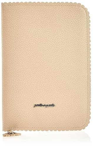 Pasito a Pasito. Libro de Nacimiento Biscuit. Funda Portadocumentos de Bebé con bolsillos y cremallera. Eco-leather tipo vacuno Color Beige. Medidas: 18 X 26 X 1,5 cm.