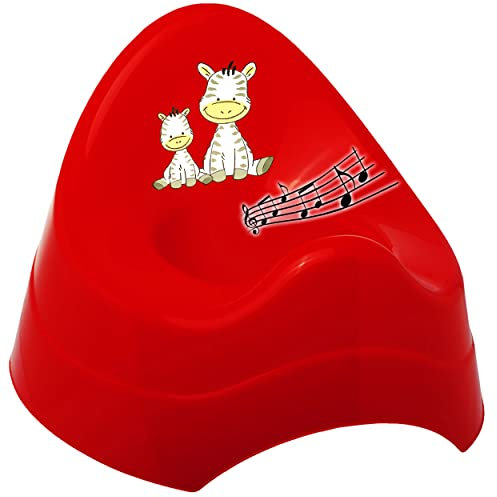alles-meine.de GmbH Musik & Sound - Töpfchen/Nachttopf/Babytopf - rot Tiere - Zebra Bieco - Melody - mit großer Lehne + Spritzschutz - Babytöpfchen/Kindertopf/Lerntöp..