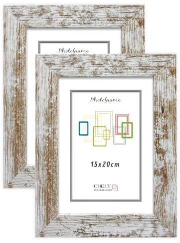 CHELY INTERMARKET Marco de Fotos 15x20cm (Vintage) MOD-204 (Pack 2 uds) Ancho de moldura 3cm