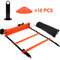 Agility Ladder, Speeds Agility Train Kit, 19Ft Flat Ladder + 10pcs Disc Cones for Athletic Training Agile Training/Soccer/Football(Orange)