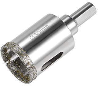 sourcing map Ruko Foret diamant pour scie cloche en verre avec foret de positionnement central pour verre, céramique, porcelaine, carrelage 30 mm