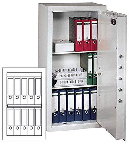 Müller Safe MNO 8 Möbeltresor, Doppelbartschloss mit 2 Schlüsseln, Grad 0 nach EN 1143-1, H83.6xB49.6xT45 cm, 135 kg