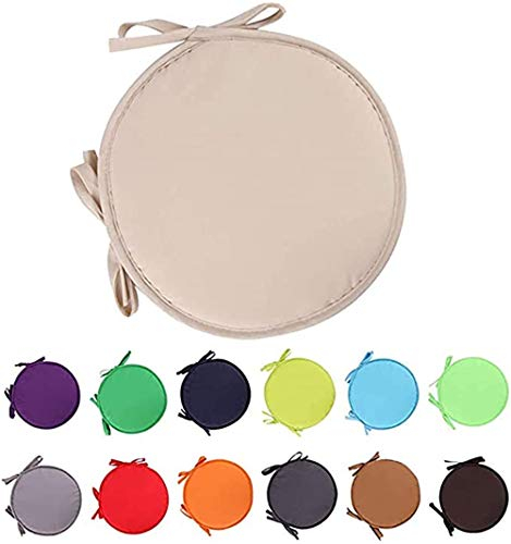 Nicole Knupfer 4er Set Sitzkissen Kissen Rund Filz Waschbare Stuhlkissen für Indoor Outdoor Schalenstuhl Sitzauflage Abnehmbarer (Beige,30 cm Durchmesser)