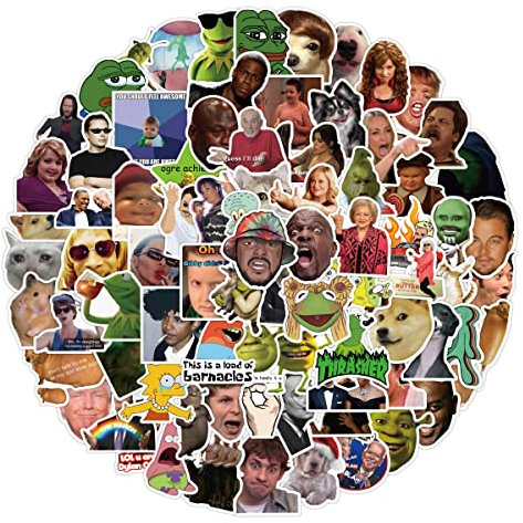 通用 Stickers for Trendy Meme(100 Pcs) Funny Meme Vinyl Stickers Pack for Adults,DIY Decorfor Laptop,Phone,Water Bottles,Computer, Bumper Wall (Meme)