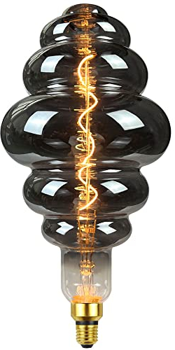 TIANFAN Riese Vintage-LED-Leuchtmittel, 4 W, dimmbar, groß, antike Glühbirne, speziell, dekorativ, super gelb, warm (Rauch)