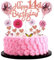 Happy 14th Birthday Tortendeko 14 Jahre Mädchen Rosa Tortendeko 14. Geburtstag Mädchen Rosegold Mit Herz Stern Ballon Glitter Cake Topper für 14. Geburtstag