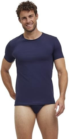 FALKE Herren Unterwäsche Daily Comfort Multipack Round Neck M S/s Ts Baumwolle atmungsaktiv 2 Stück, Grau Midnight 6366, XXL