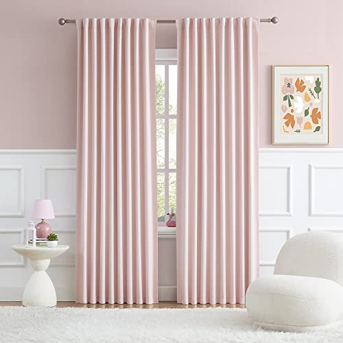 Schlaufenvorhänge mit Stangentasche, rosa Vorhänge für Mädchen, Schlafzimmer, Dekoration, Raumverdunkelung, wärmeisoliert, für Wohnzimmer, 132 x 213 cm lang, 2er-Set