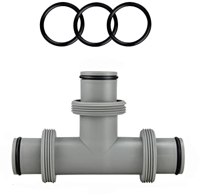 T-Schlauchverbinder inkl,3-Wege-Ventil Pool T-Stück Schlauchtülle für Poolschläuche Schlauchanschluss Schlauchadapter