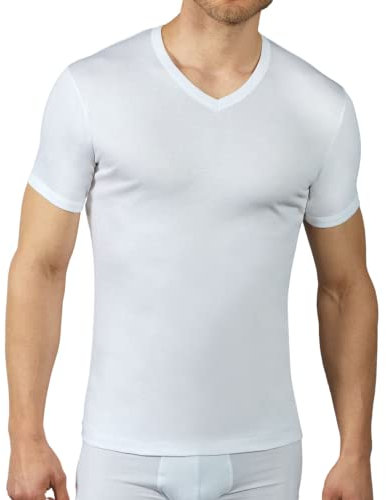 VP PINUCCIO VENEGONI Set 2 Magliette Intime Uomo Cotone Scollo a V Maglietta Filo di Scozia Uomo Made in Italy T Shirt Intimo Uomo Canottiere Uomo Intime Bianche Maglia Intima Uomo Manica Corta
