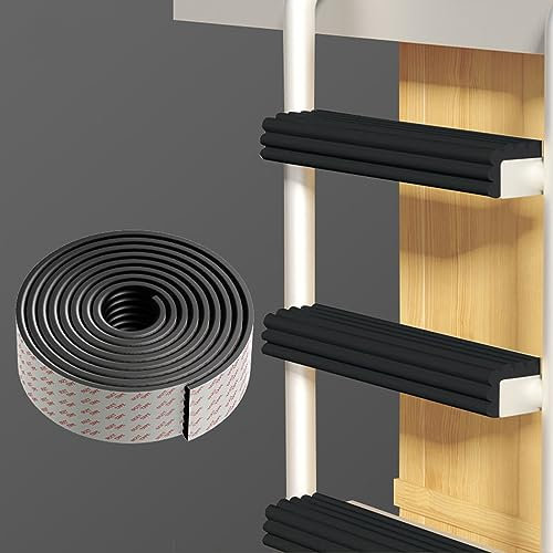 YipuVR 6.6 Inch Bunk Bed Ladder Pads - Non-Slip Foam Padding Traction Treads, Soft Edge Protector for Camper/RV Ladder (Black)