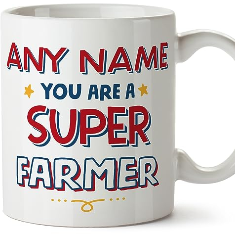 MUGFFINS Personalised Mug for Farmer - in English - You are Super - Funny Custom Gift for Colleagues - Ceramic 11oz Mug