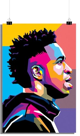 25 Artstreet Vini Jr WPAPposter | Colorful WPAP Art | Soccer Star Portrait | Vinicius Jr. Artwork | Football Sensation | Sports Wall Decor (60x90)