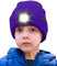 ATNKE Kids LED Beleuchtete Mütze mit Licht,Wiederaufladbare USB 4 LED Laufmütze Extrem Heller Lampe Winter Warme Stricken Mütze Großartig Geschenke für Jungen und Mädchen/Purple