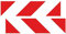 SL group - 3 Aufkleber Warnmarkierung 141 x 564 mm selbstklebender-Folie - KFZ Sticker für Warnhinweise, Achtung selbstklebend - Warntafel für Fahrzeuge (3 x links- & 3 x rechtsweisend)