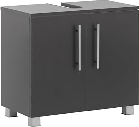 BadeDu Cher Waschbeckenunterschrank in Anthrazit – 61 cm Breite für Moderne Badezimmer – Unterschrank: einfacher Aufbau, langlebig & schick