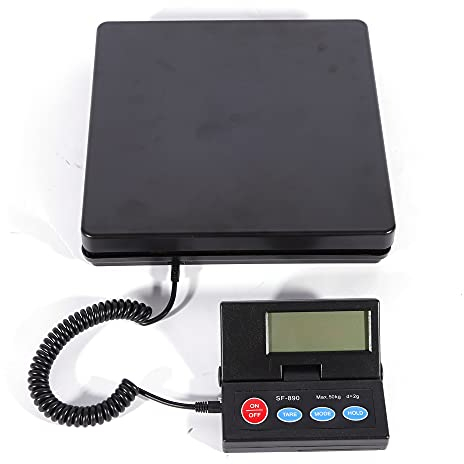 Profi Paketwaage 1g - 50Kg Präzisionswaage Briefwaage Plattformwaage TischwaageA Wiegeanzeige (Schwarz)