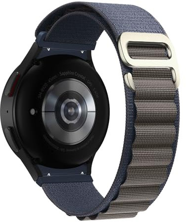 KeeFos Alpine Loop Cinturino for Samsung Galaxy Watch 7/6/5/4 (40-44mm)/FE - Nylon and Titanio G-Hook Sportivo for Watch 6 Classic (43-47mm)/5 Pro 45mm - Blu